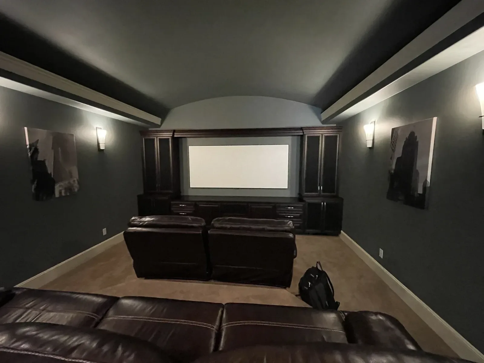 Dedicated home theater with a large screen, Redmond