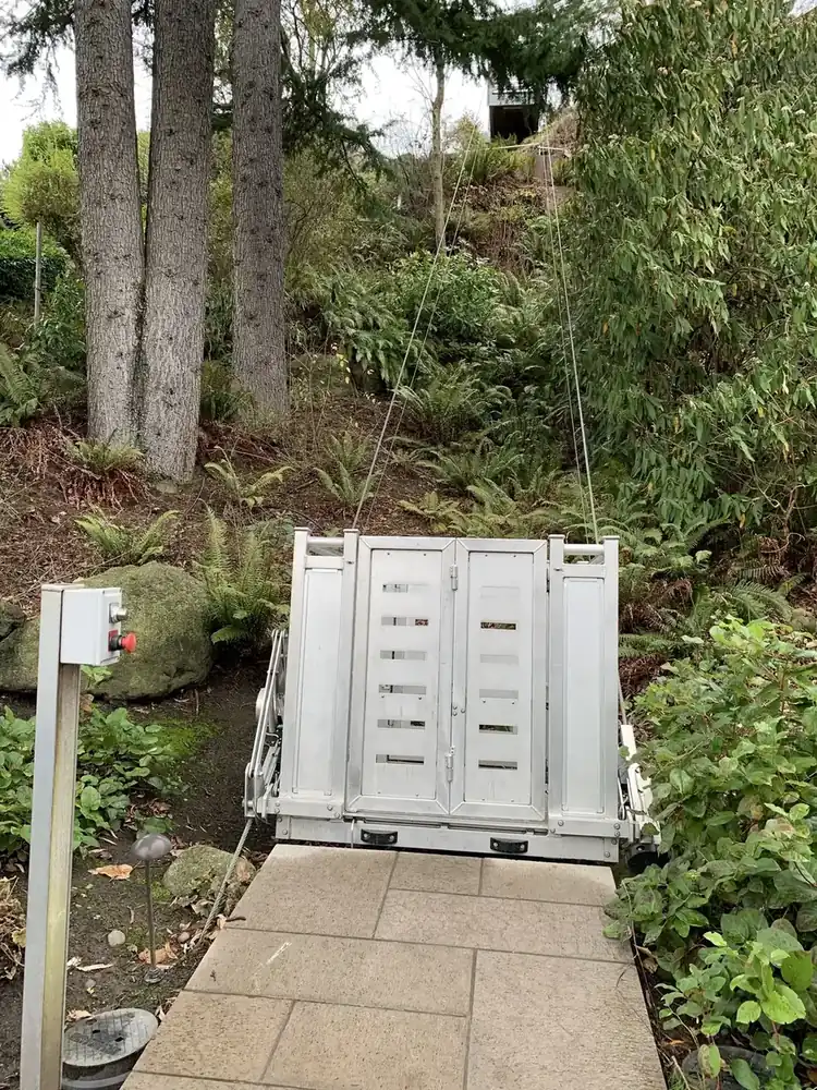 Hillside property with a tram lift down the slope